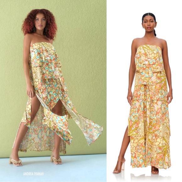 Andrea Iyamah Strata Maxi Dress | Ilia print - Picture 1 of 7